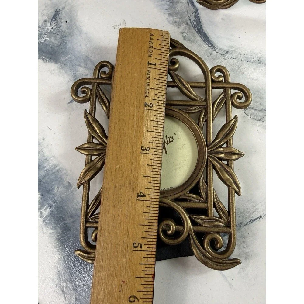 Vtg Terragrafics Art Nouveau Frames Metal Ornate Brass Color Rectangular 5.5x4.5